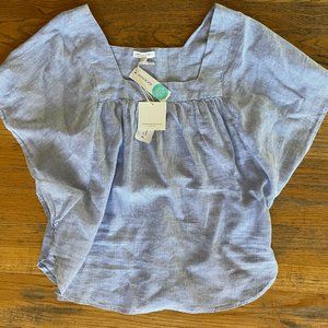 BeachLunchLounge Zoey Relaxed Top, Size L Blue